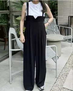 今期購入★試着のみタグ付き★rinir リミル　ハイウエストサロペット　ブラック