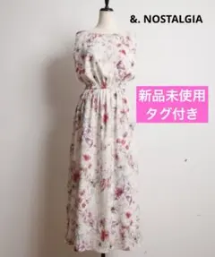 【新品✨️タグ付】&. NOSTALGIA ノースリーブギャザーワンピース（M）のサムネイル