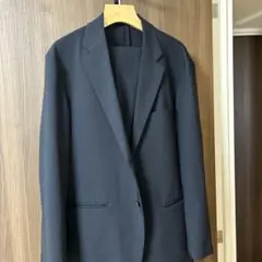 ユニクロ 感動ジャケットパンツXL ネイビーセット　ビジネススーツ　セットアップ