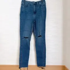 OLD NAVY スキニーデニム ダークブルー ハイライズ ダメージ