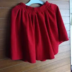 レッド フレアスカート ウエストゴム Mサイズ