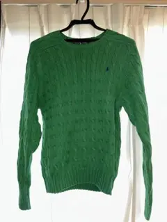 値下げしました✨Polo Ralph Lauren グリーン ケーブルニット Mのサムネイル