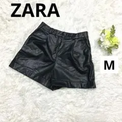 美品ZARA ショートパンツ　ブラック　M USA:S 革っぽい見た目