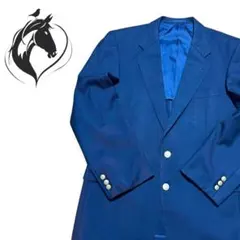 【美品】 金ボタン ウール100% ブレザー 紺ブレ ネイビー メンズ L