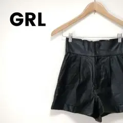 グレイル ショートパンツ フェイクレザー 無地 光沢感 大人かわいい ガーリー