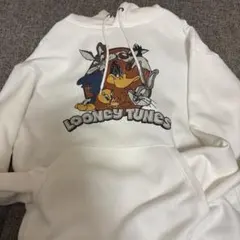 LOONEY TUNES プリント プルオーバー パーカー ホワイト
