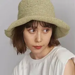 コマ編み　麦わら　ハット　BEAUTY&YOUTH UNITED ARROWS