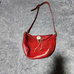 レッド レザー ショルダーバッグ cal 牛革 2WAY - メルカリ