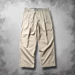 90s USA製DOCKERS ツータックワイドリネンスラックス 極太 エクリュ 90s USA製DOCKERS ツータックワイドリネンスラックス 極太 エクリュ