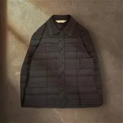 一点物 00's vintage ストライプ シャツ L ブラック カジュアル