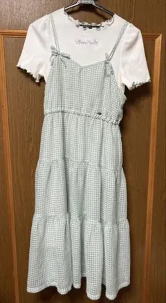 キャミワンピース&シャツセット　ミント　メゾピアノジュニア　 160