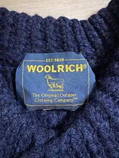 WOOLRICH ネイビー ケーブル編みカーディガン