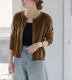 JOURNALSTANDARD relumeシアーベロアクルーネックカーディガン