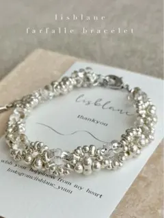 d735 大人気　antique silver×clear ブレスレット