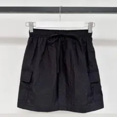 新品　ウエストゴムカーゴミニスカート　黒のサムネイル