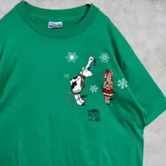 80s USA製【Hanes】ユーモア キャラクター アメリカ古着 Tシャツ