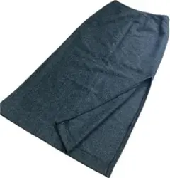 【極美品】ウール70%　タイトスカート　マキシ丈　ダークグレー　M