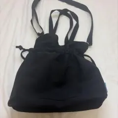 2WAY 巾着型 ショルダーバッグ ブラックのサムネイル