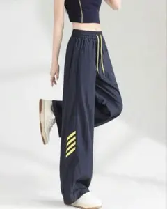 ネイビー ワイドパンツ トレーニング用