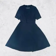 フォーマルワンピース フレア 黒 レース 冠婚葬祭 喪服 礼服 セレモニー