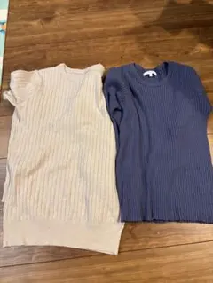 リブ編み　長袖ニット　セット　春秋　pierrot グローバルワーク