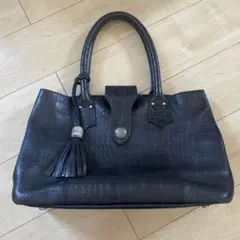 ブラックレザーショルダーバッグのサムネイル