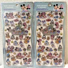 【正規品】プチドロップステッカー ベビーミッキー ミッキー＆フレンズ 2枚セット