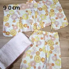 【送料込み】ベビー浴衣 花柄 90cm程度　リメイク