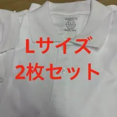 訳ありLサイズメンズ速乾素材半袖ポロシャツ白2枚セット