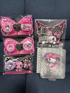 マイメロ1番くじ ・缶バッジ3種類 ・ステッカー ・クロミちゃんフィギュア