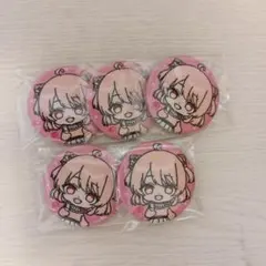 カラフルピーチからぴちのあ刺繍缶バッジ5個