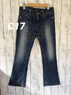 C17 レディース　デニム パンツ ジーンズ シンプル フレアパンツ　L