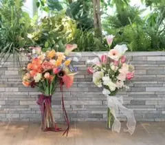 高品質 ウェディングブーケ 2点セット（ブートニア付）前撮り・後撮り・挙式に◎