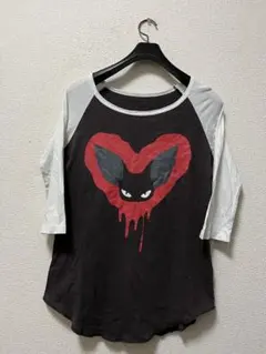 hyde　Vamps　ラグランカットソー　/M　ブラック×ホワイト　チュパカブラ