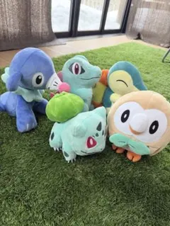 ポケモン御三家ぬいぐるみ5体セット・ヒノアラシ・フシギダネ・ワニノコ・アシマリ他