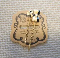 リボン・花　ヘアピン 2個セット