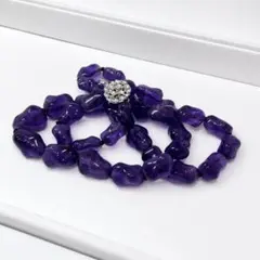 紫色 天然石系 ネックレス SILVER刻印 約100g 大粒 アメジスト風 