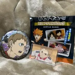 ハイキューゴミ捨て場の決戦　缶バッジビスケット夜久衛輔 ミニアクリルブロック
