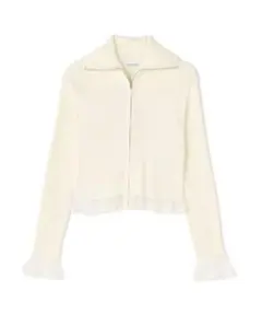 新品未着用タグ付き！ナチュラルビューティベーシックシアーフリルジップカーディガン