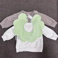 H&M 2-4m 長袖トレーナー2枚セット + コニースタイ付き