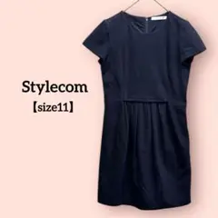 Stylecom スタイルコム 半袖 ひざ丈 ワンピース ネイビー サイズ11