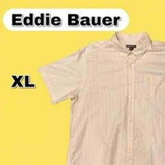 上質オックスフォード エディーバウアー XLサイズ 黄色ストライプ半袖