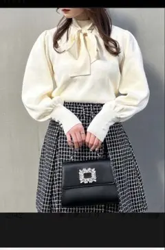 INGNI 2WAY異素材ボウタイニット