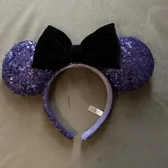 紫色スパンコール/カチューシャ/ミニーちゃん