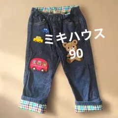刺繍デザイン デニムパンツ 95cm未満