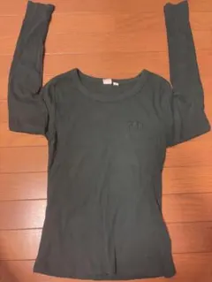 GAP リブ 長袖 カットソー ダークグリーン S