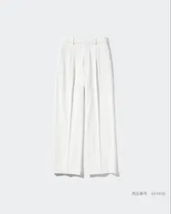 【未使用】UNIQLOタックワイドパンツ ナチュラル　Lサイズ