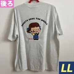 【新品】ペコちゃん バックさがら刺繍半袖Tシャツ LLサイズ 杢グレー シール付