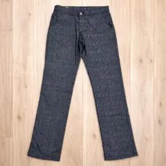 EDWIN 麻混グレンチェック スラックス 31 日本製