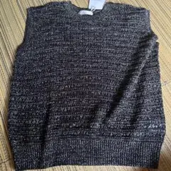 透かし編みデザイン黒ニットセーター05